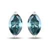 0.69 Carat Genuine Blue Diamond 14K White Gold Earrings