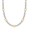 18k Yellow Gold and Sterling Silver Rhodium Plated Multi Style Chain Necklace