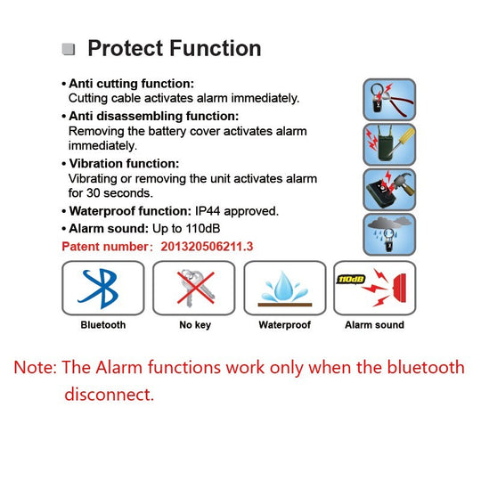 Wireless Bluetooth Smart Lock with Tamper Alarm & Phone Notifications - Unlock by Smart APP