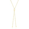 14k Yellow Gold Adjustable Heart Style Lariat Necklace