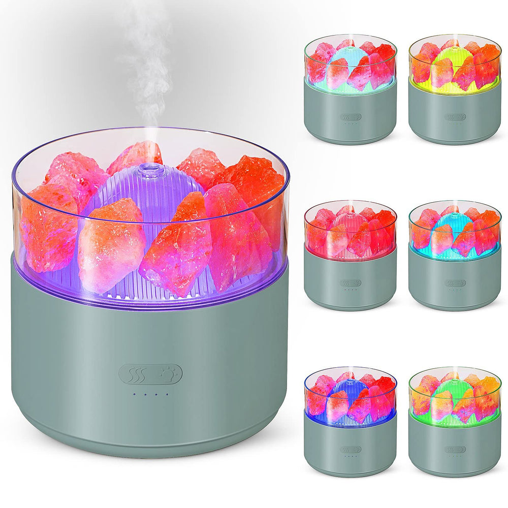 3-in-1 Aromatherapy Diffuser Humidifier - Himalayan Salt Lamp - 7 Color LED Night Light