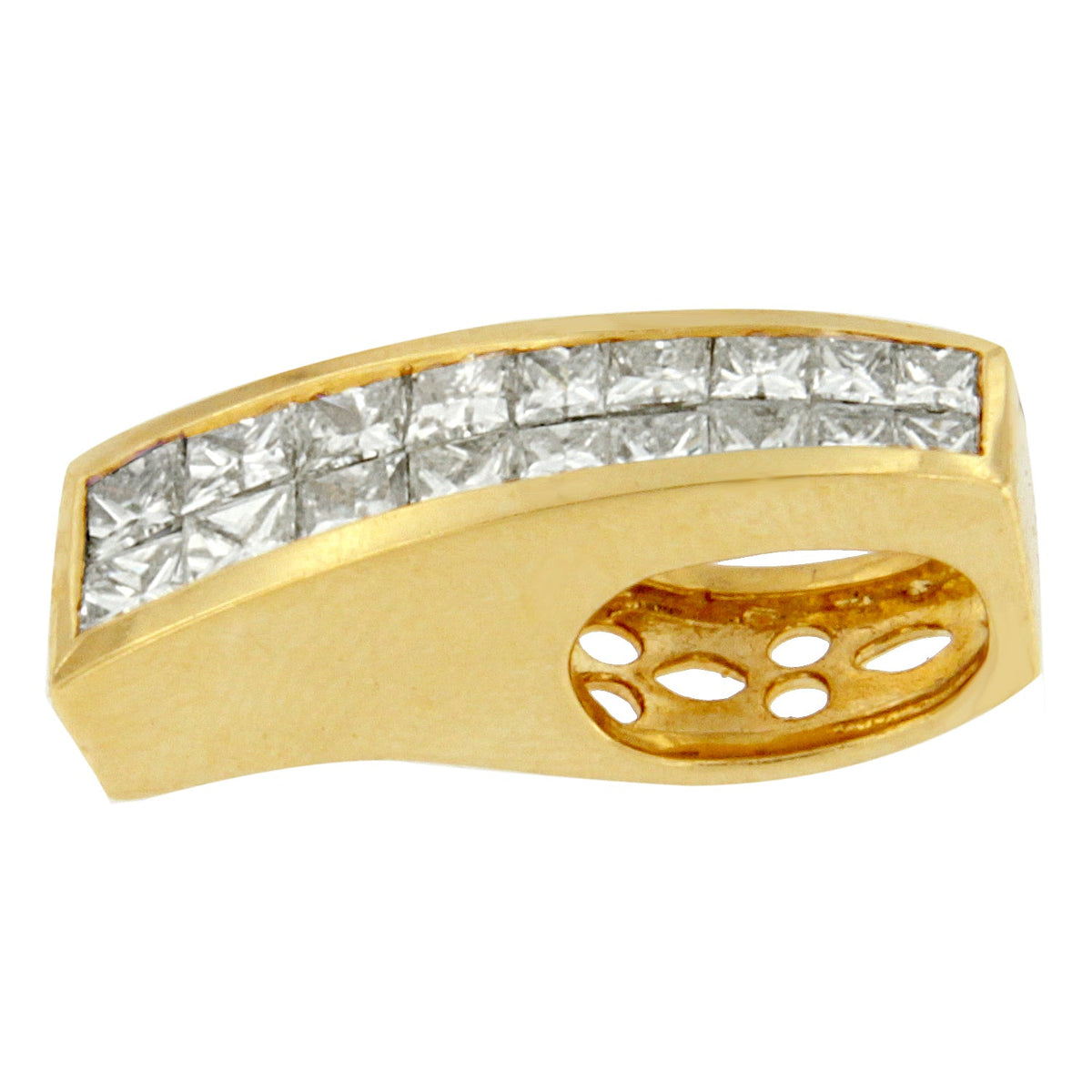 Collar con colgante de columna griega con diamantes de corte princesa de 1,5 ct en oro amarillo de 14K (G-H, VS1-VS2)