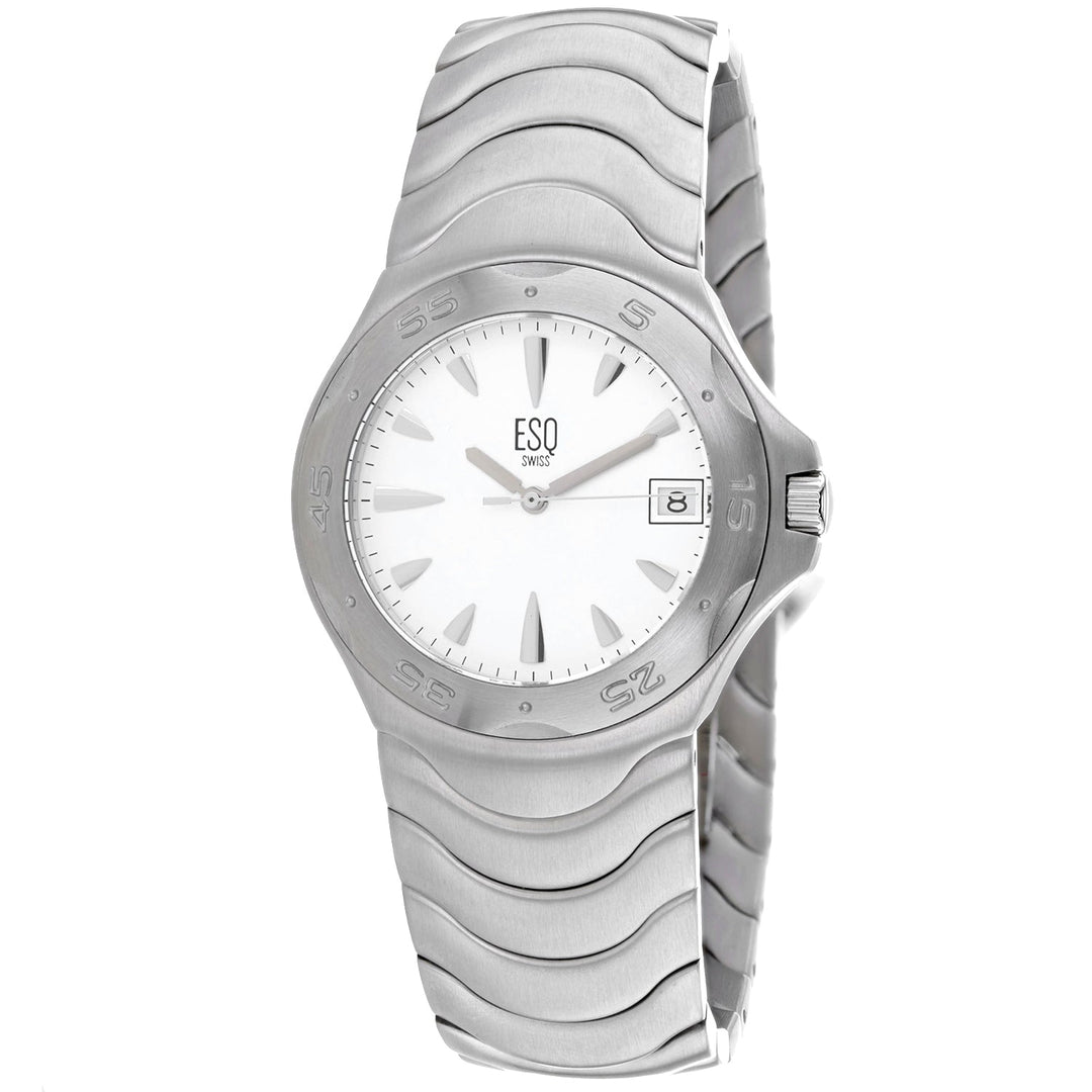 Reloj ESQ de acero inoxidable plateado con esfera blanca para mujer