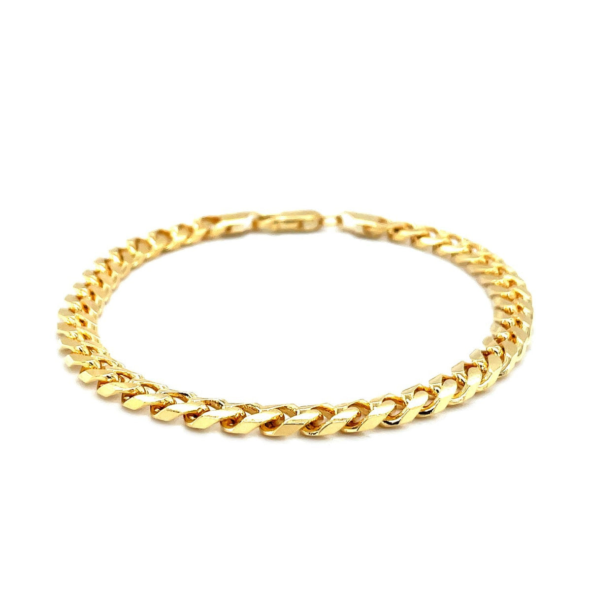 Pulsera cubana Miami maciza de oro amarillo de 14k y 5.8mm