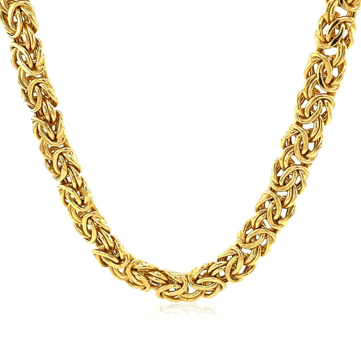 Gargantilla de cadena de oro amarillo de 14k con motivo bizantino