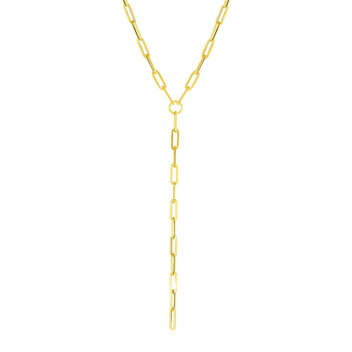 Collar con colgante de cadena de eslabones ovalados y oro amarillo de 14k