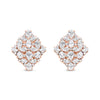 18K Rose Gold 8 1/3 Cttw Pear and Round Diamond Floral Cluster Omega Earrings (F-G Color, VS1-VS2 Clarity)