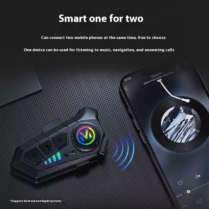 Helmet Attachable Bluetooth Headset Intercom Built-in Integrated Waterproof Motorcycle Take-out Rider Full Face Helmet Half Helmet High Sound Quality