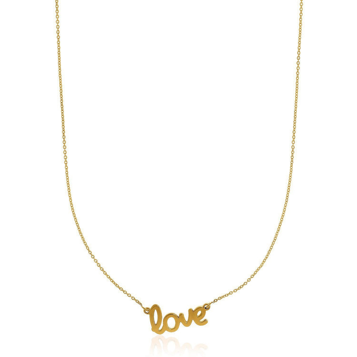 Колье из желтого золота 14 карат со словом LOVE