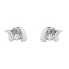 .925 Sterling Silver Round Cut Diamond Fashion Stud Earrings (0.10 cttw, I-J Color, I2-I3 Clarity)