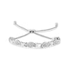 14K Yellow Gold Plated .925 Sterling Silver Diamond Accent Alternating Marquise Shape and Heart Links Bolo Bracelet (I-J Color, I3 Clarity) - Adjustable 6