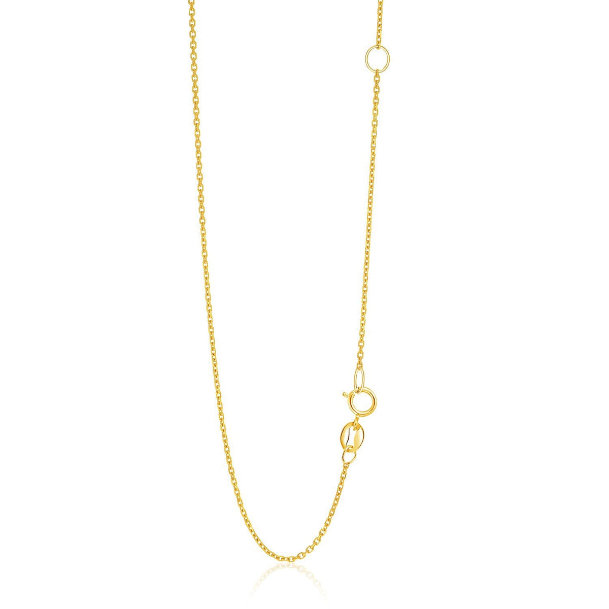 Cadena de cable ajustable de oro amarillo de 14k de 1,1mm