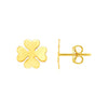 14K Yellow Gold Four Leaf Clover Earrings