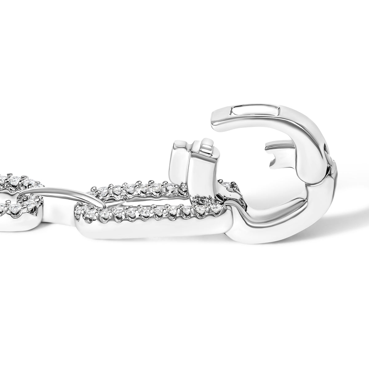 Pulsera de eslabones tipo Paperclip de oro blanco de 14K y 1.00 quilates