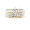 Juego de Anillos de Compromiso de Plata Esterlina y Oro de 14KT con Diamantes
