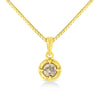 14K Yellow Gold Plated .925 Sterling Silver 1/2 Cttw Brilliant Round Cut Diamond Solitaire Milgrain 18
