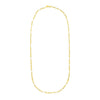 14k Yellow Gold Paperclip Chain and Pearl Necklace