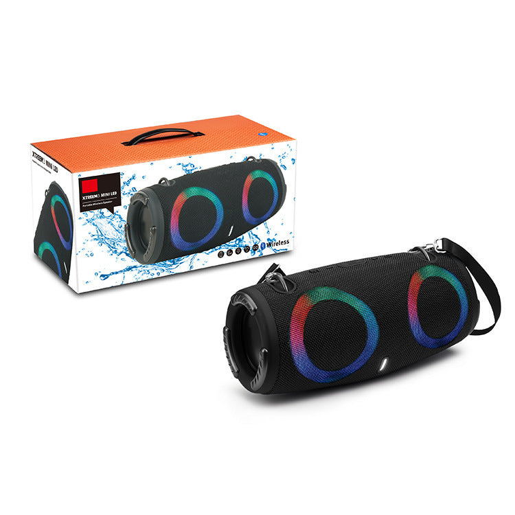 War Drum Three-generation Bluetooth Speaker With RGB Colored Lights Outdoor Portable Waterproof