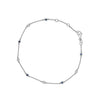 14K White Gold Alternating Blue Sapphire and White Diamond Bezel Station Chain Bracelet (I-J Color, SI2-I1 Clarity) - 8