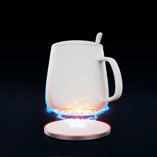 Wirelessly Heating Tea/Coffee Cup with Universal Heating Pad & Wireless Phone Charger