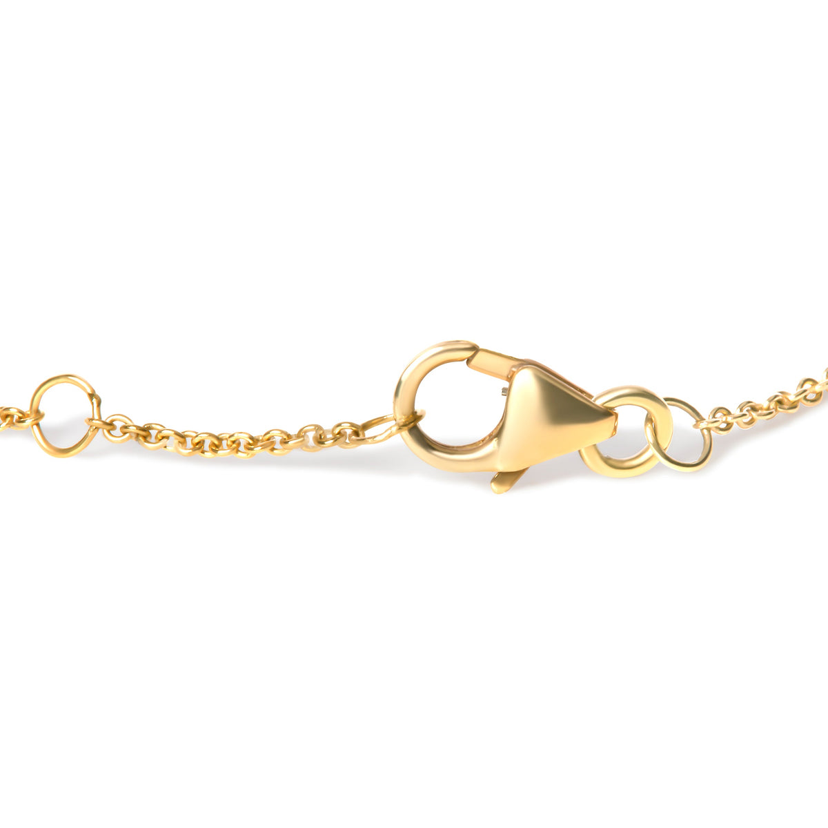 Pulsera de eslabones de estación de oro amarillo de 10 K con zafiro azul y acento de diamante de ojo turco (color H-I, claridad I1-I2) - Talla 7"