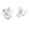 Natural Cubic Zirconia Flower Earrings Sterling Silver
