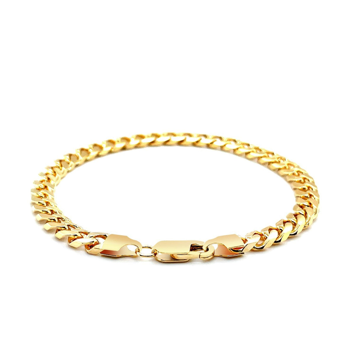 Pulsera cubana Miami maciza de oro amarillo de 14k y 5.8mm