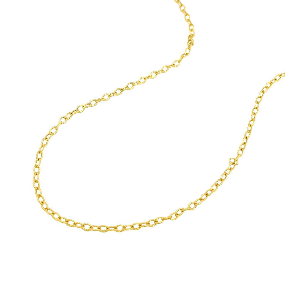 Cadena de oro amarillo de 14k de 2.5 mm con eslabones texturizados