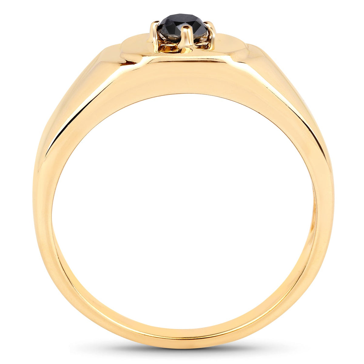 14K Yellow Gold Plated 0.20 Carat Genuine Black Diamond .925 Sterling Silver Ring - image 2 of 8