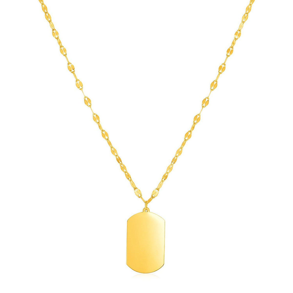 Collar de identificación militar de oro amarillo de 14 quilates