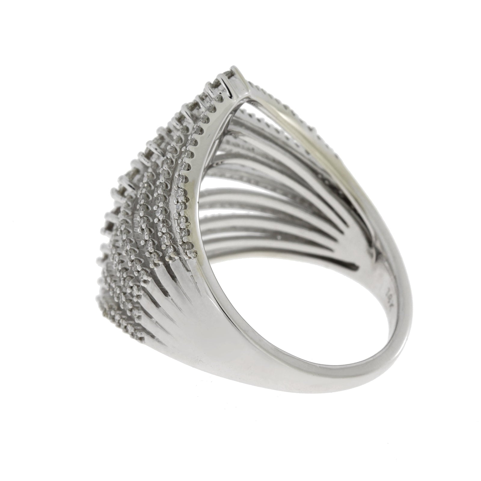 Anillo de diamante natural de 1,00 ct de oro blanco de 14 K