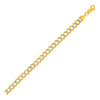 5.7mm 14k Two Tone Gold Pave Curb Bracelet