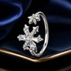 925 Sterling Silver Ring with White Gold Plating and CZ for Women