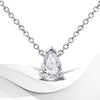 14K White Gold 1/2 Cttw Lab Grown Pear Shape Solitaire Diamond Pendent 18
