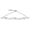 .925 Sterling Silver Diamond Accent Heart and Infinity 4â€-10â€ Adjustable Bolo Bracelet (I-J Color, I3 Clarity)