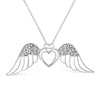 .925 Sterling Silver Pave-Set Diamond Accent Angel Wing 18