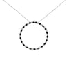 .925 Sterling Silver 3.0 Cttw Alternating Black and White Diamond Open Hoop Circle Pendant Necklace (H-I Color, I3 Clarity) - 18