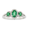 Natural .84ct Emerald Diamond Ring 14KT White Gold