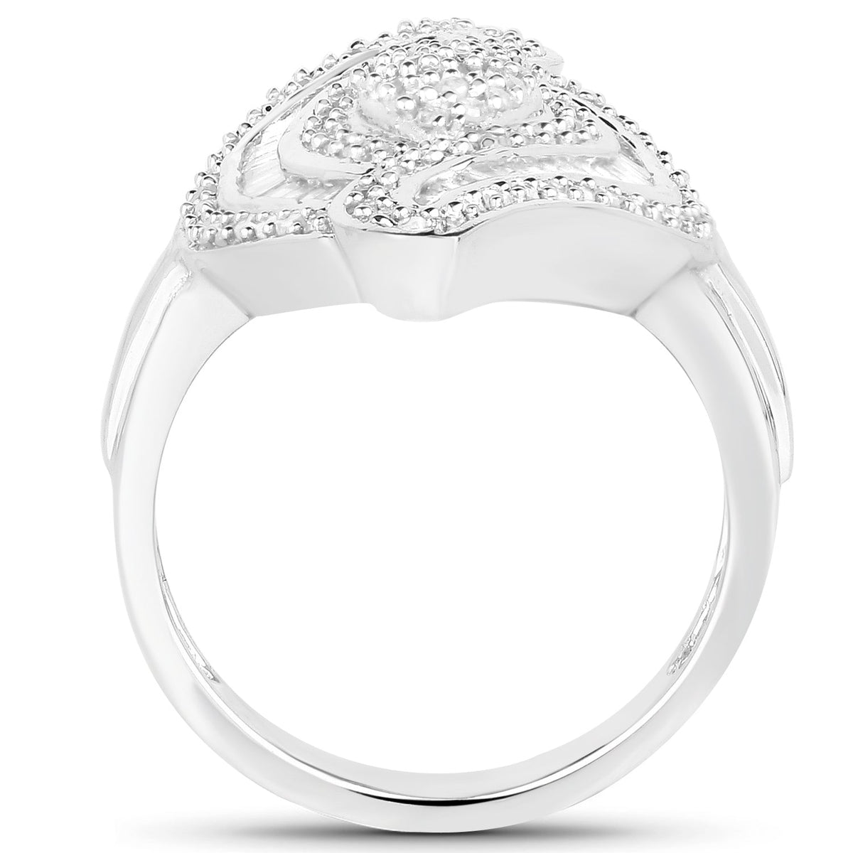 Anillo de plata de ley .925 con diamante blanco genuino de 1.22 quilates