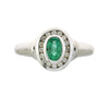 Natural .60ct Emerald Diamond Ring 10KT White Gold