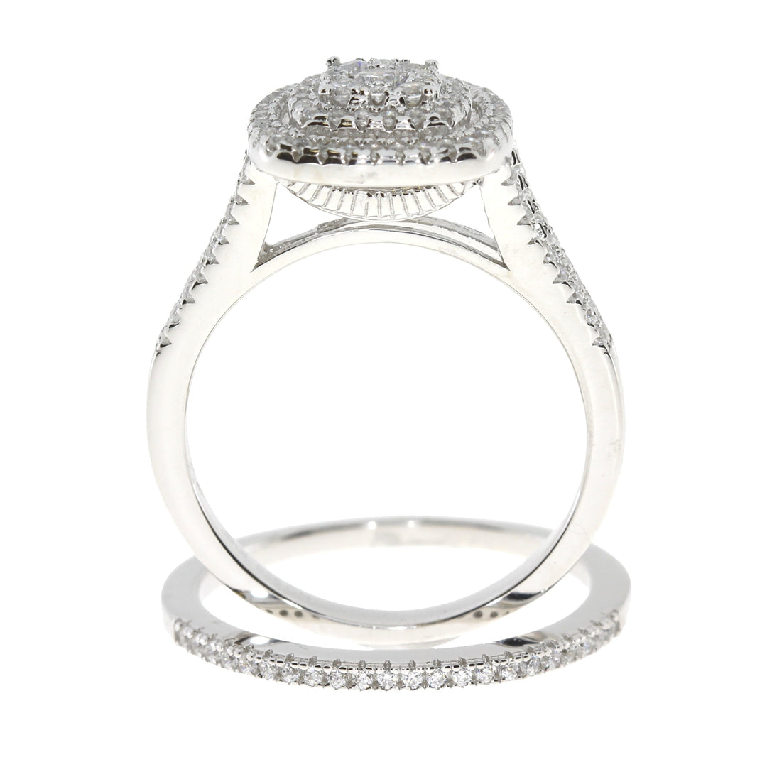 Genuine Cubic Zirconium CZ SS Bridal Sterling Silver