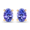 1.24 Carat Genuine Tanzanite 14K Yellow Gold Earrings