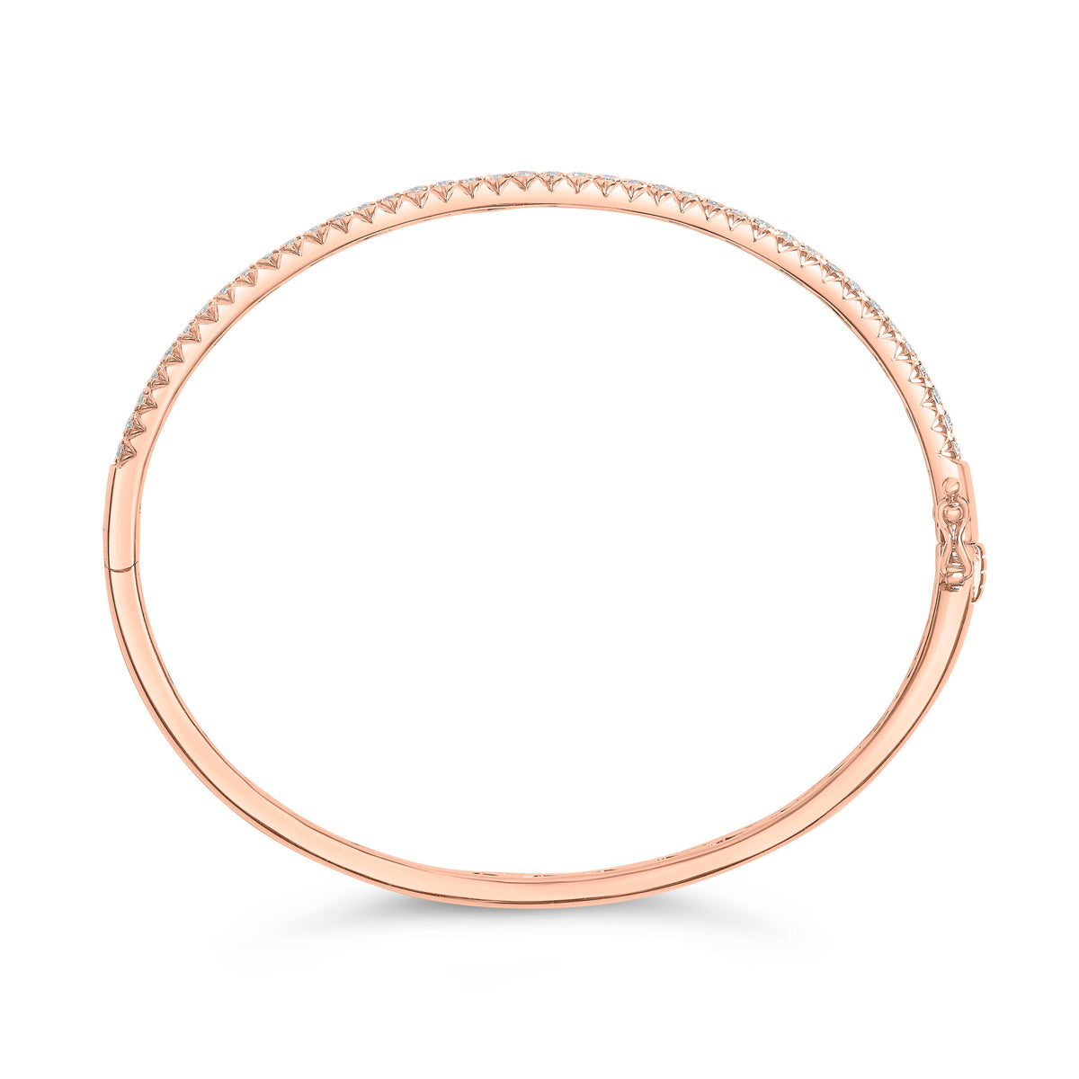 Pulsera de oro rosa de 14K con diamantes (1,00 Cttw, color G-H, claridad SI2-I1) de media eternidad - 7 pulgadas