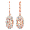 1.04 Carat Genuine Morganite and White Topaz .925 Sterling Silver Earrings
