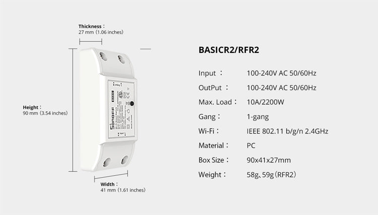 Smart Home Control Switch - Wireless Wi-Fi Remote Control - Compatible with Alexa, Google, Voice Control - App Connection