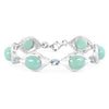 Pulsera de Plata de Primera Ley .925 con Aguamarina Genuina de 39.72 Quilates