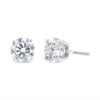 Pendientes solitarios de tuerca de oro blanco de 14 quilates con diamantes cultivados en laboratorio de 1,5 quilates en total con rosca de seguridad (color F-G, claridad VS2-SI1)