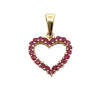 Genuine .37ct Ruby Heart Love Pendant 10KT Yellow Gold