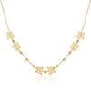 14k Yellow Gold 18 inch Necklace with Polished Butterflies and Beads