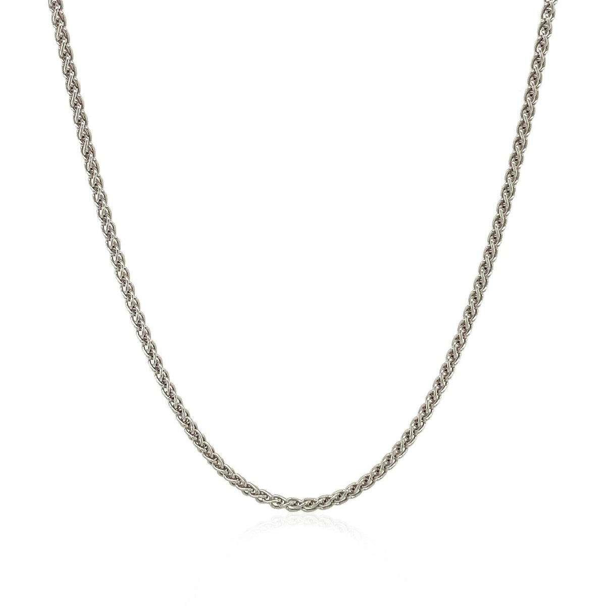 Cadena de Trigo de Plata de Ley Rodiada de 1.3mm